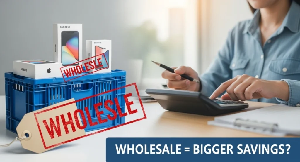 Wholesale vs retail mobile phone price comparison UK 2025