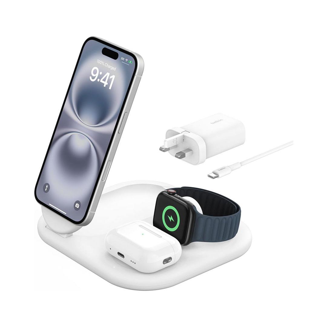 Belkin BoostCharge 3-in-1 Magnetic Foldable Charger with Qi2 15W