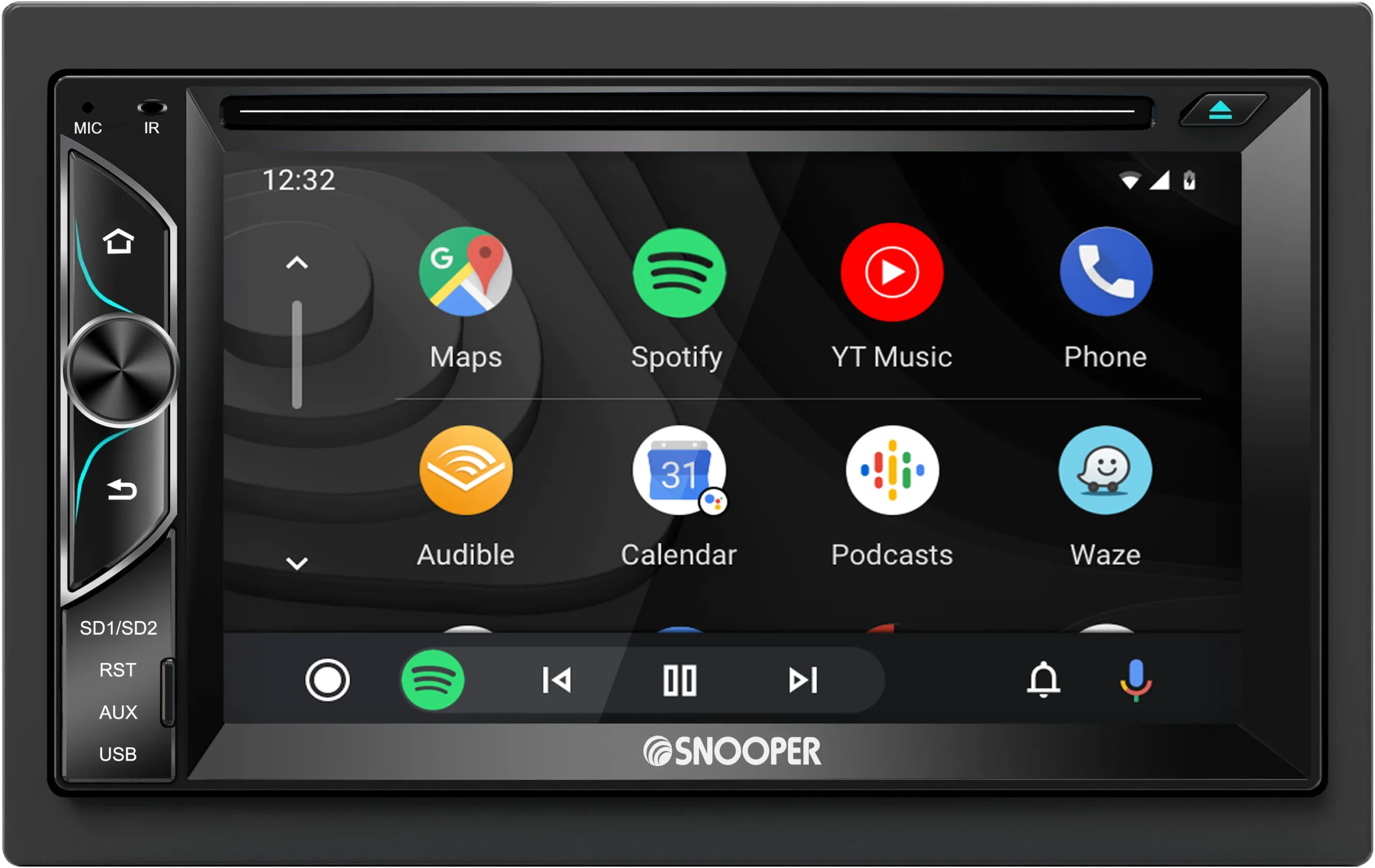 Snooper SMH-620DAB Double DIN 6.2″ Capacitive Touchscreen DVD/CD Multimedia Receiver with Apple CarPlay & Android Auto