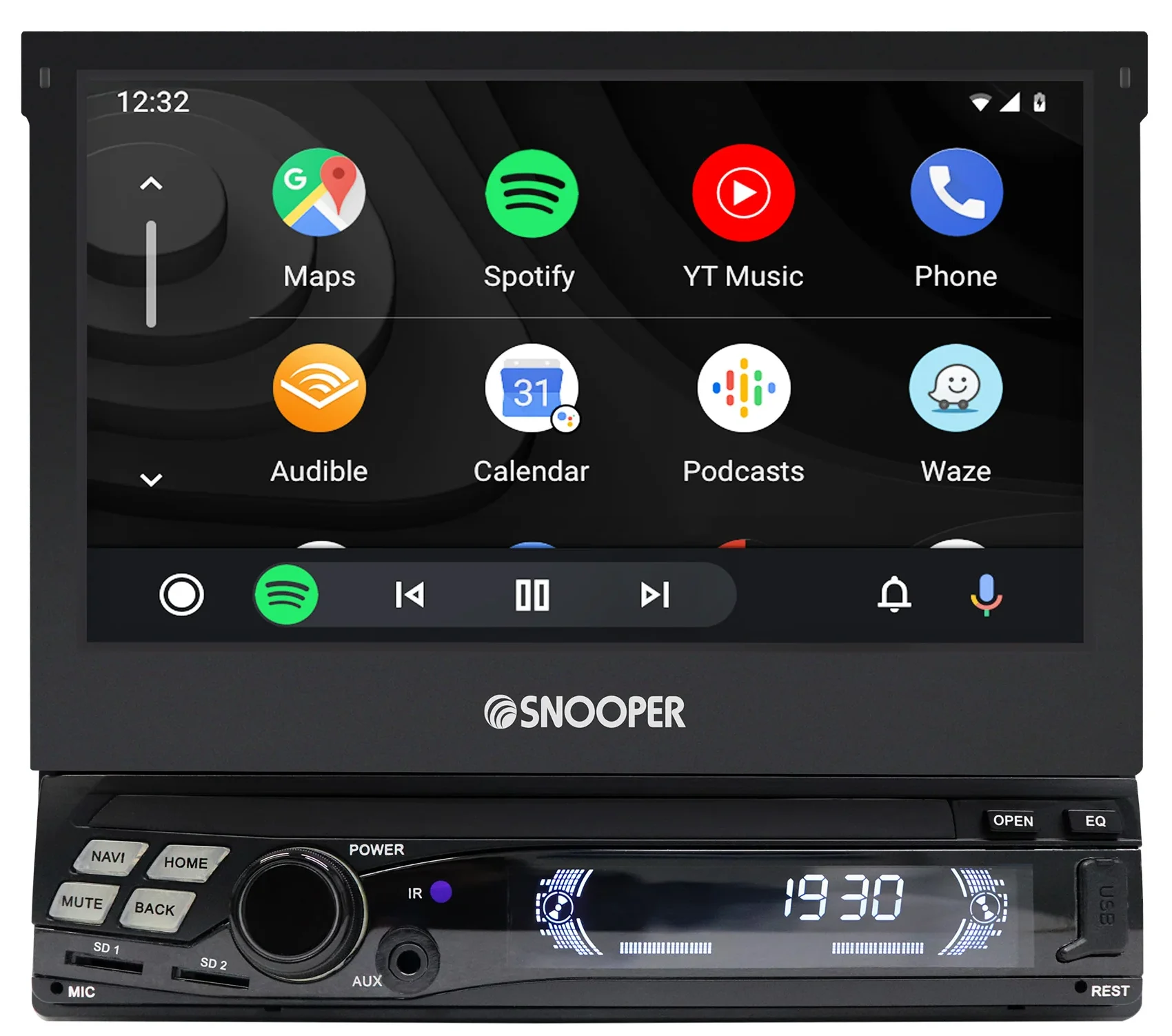 Snooper SMH-725DAB Single DIN 7″ Multimedia Receiver with Apple CarPlay, Android Auto & DAB+